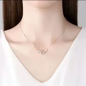 14K Gold Plated Diamond In Motion Diamond Ring w/Wings Necklace